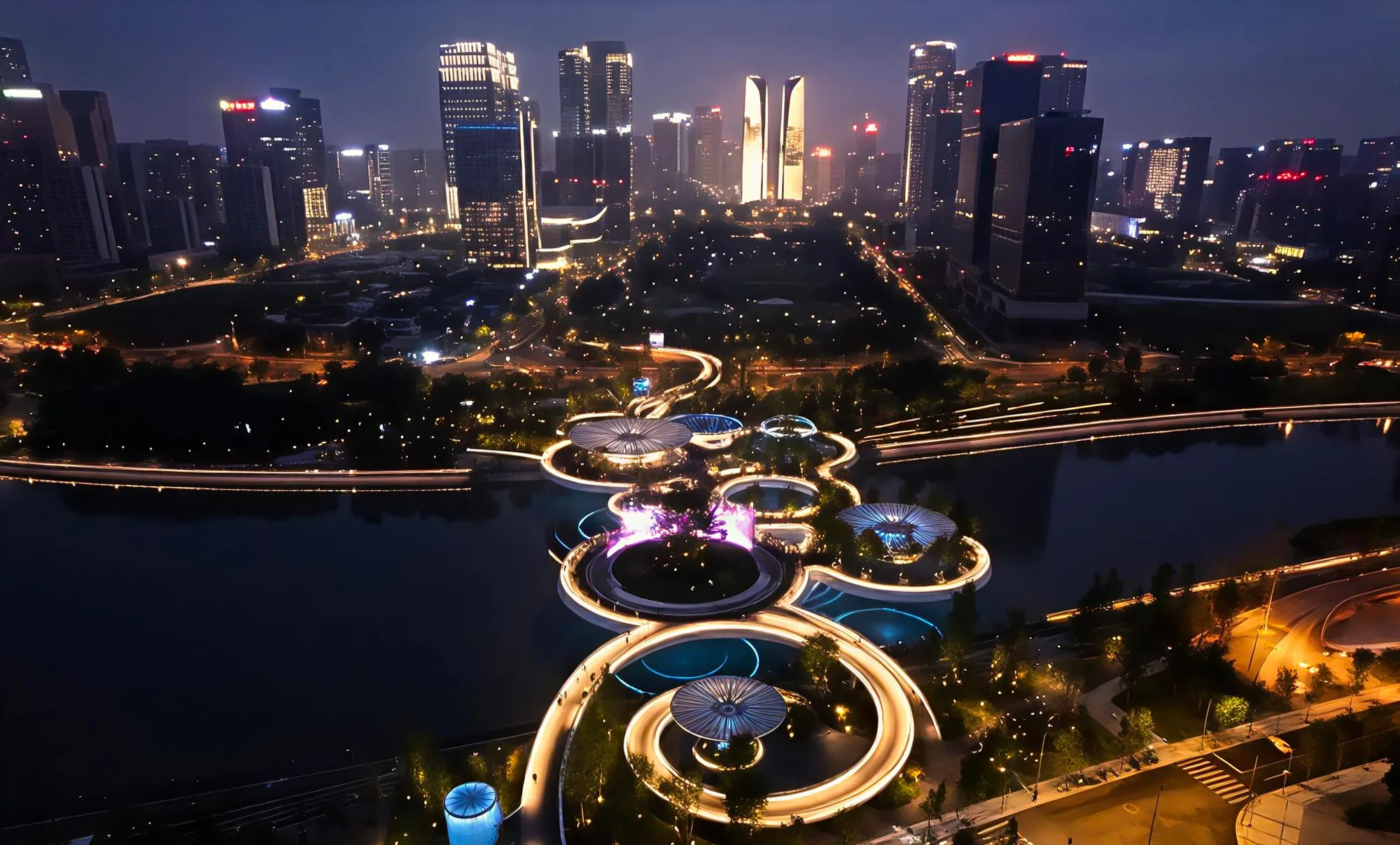 Chengdu After Dark: Bike Tour, Night Market & Light Shows travel scene 5